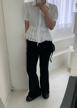 Lanfi Layered Wrap Skirt Bootcut Pants