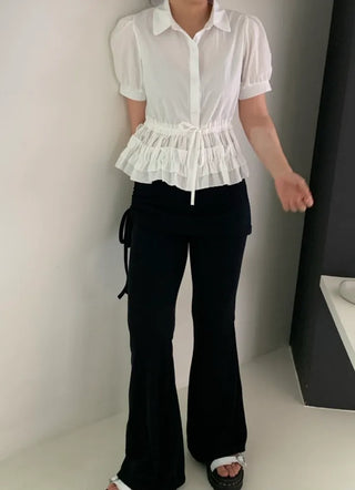 Lanfi Layered Wrap Skirt Bootcut Pants