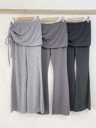 Lanfi Layered Wrap Skirt Bootcut Pants