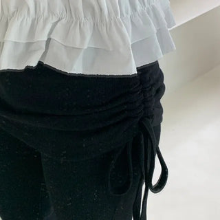 Lanfi Layered Wrap Skirt Bootcut Pants