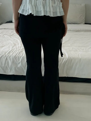 Lanfi Layered Wrap Skirt Bootcut Pants