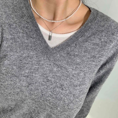 Soft Daily V-Neck Slim Fit Knit