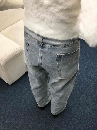 Cut-Stitch Medium Wash Bootcut Denim Pants