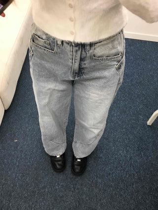 Cut-Stitch Medium Wash Bootcut Denim Pants