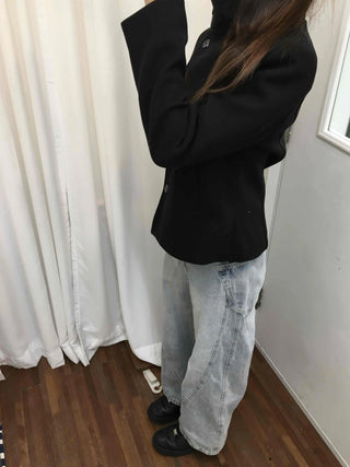 Cut-Stitch Medium Wash Bootcut Denim Pants