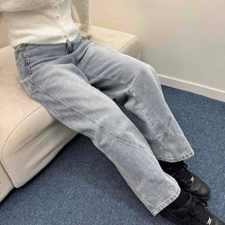 Cut-Stitch Medium Wash Bootcut Denim Pants