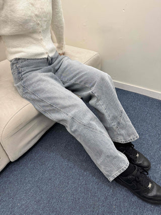 Cut-Stitch Medium Wash Bootcut Denim Pants