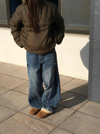 Vintage Washed Loose Fit Denim Long Pants