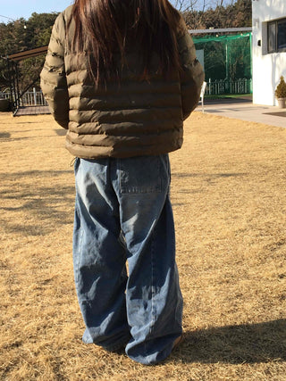 Vintage Washed Loose Fit Denim Long Pants