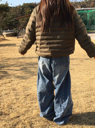 Vintage Washed Loose Fit Denim Long Pants