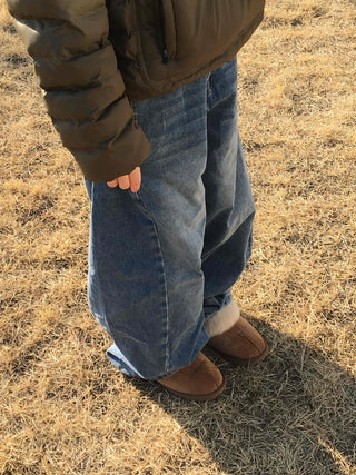 Vintage Washed Loose Fit Denim Long Pants