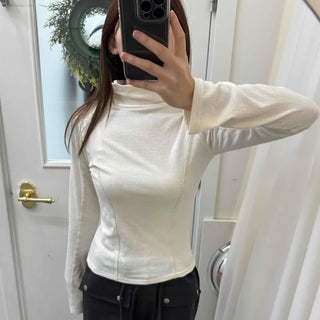 Modern Chic Turtleneck Cut-out Slim Fit Long Sleeve Tee