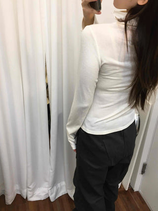 Modern Chic Turtleneck Cut-out Slim Fit Long Sleeve Tee