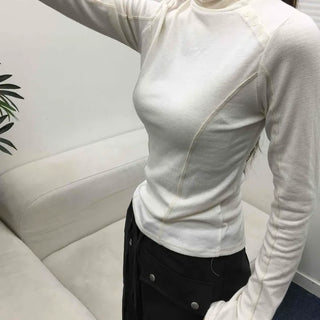 Modern Chic Turtleneck Cut-out Slim Fit Long Sleeve Tee