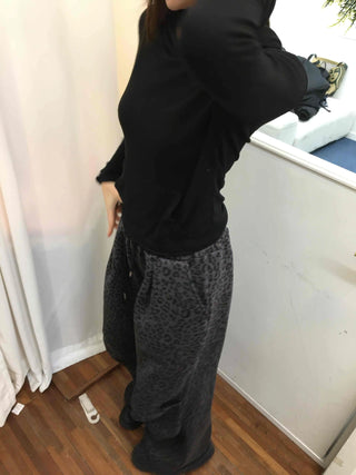 Daily Mood Leopard String Wide Jogger Pants