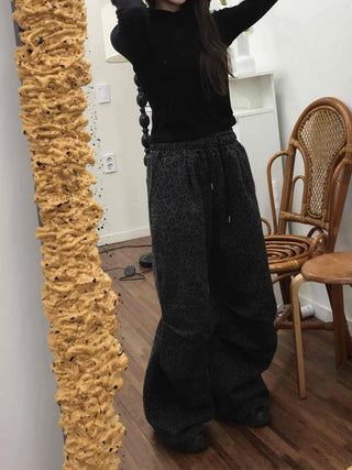 Daily Mood Leopard String Wide Jogger Pants