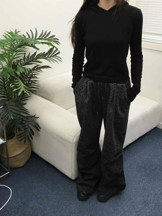 Daily Mood Leopard String Wide Jogger Pants