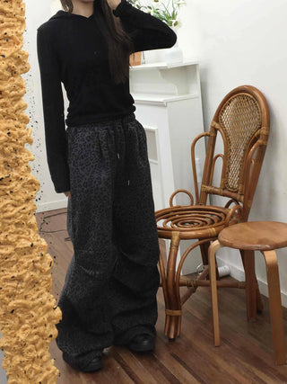 Daily Mood Leopard String Wide Jogger Pants