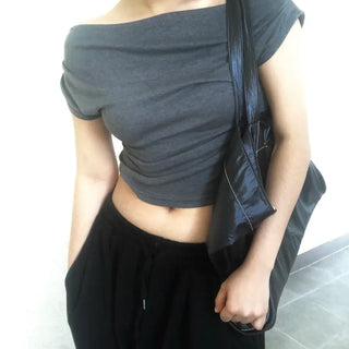 Oblivious Drape Off-Shoulder Top