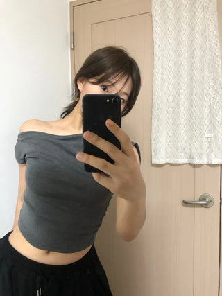 Oblivious Drape Off-Shoulder Top