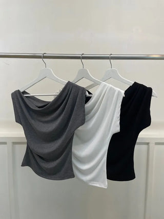 Oblivious Drape Off-Shoulder Top