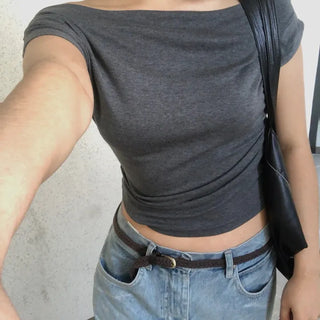 Oblivious Drape Off-Shoulder Top