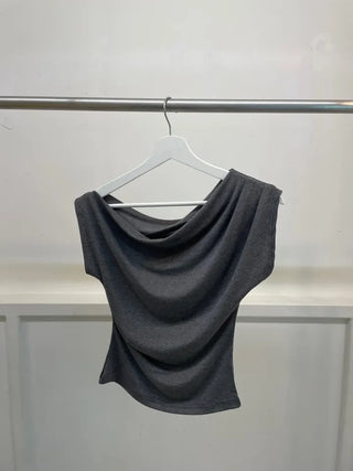 Oblivious Drape Off-Shoulder Top