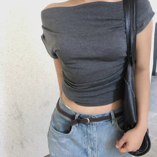 Oblivious Drape Off-Shoulder Top