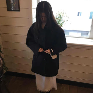 Minimal Loose Fit Single Belted Short Coat