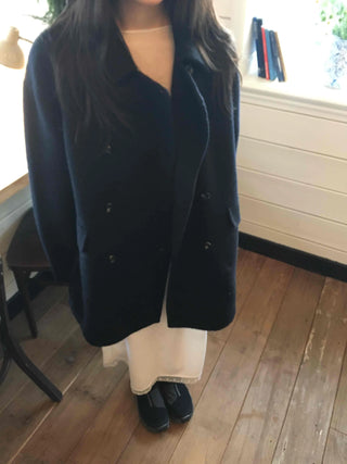 Minimal Loose Fit Single Belted Short Coat
