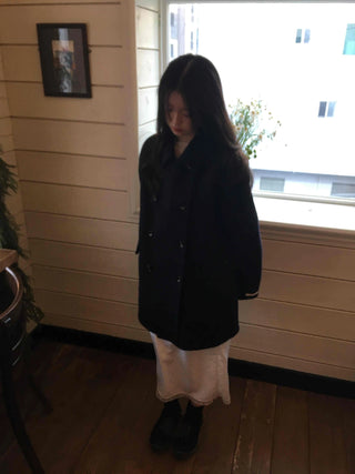 Minimal Loose Fit Single Belted Short Coat