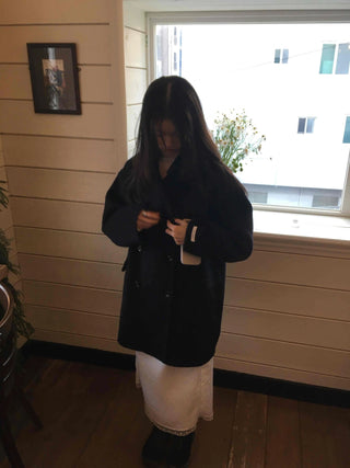 Minimal Loose Fit Single Belted Short Coat