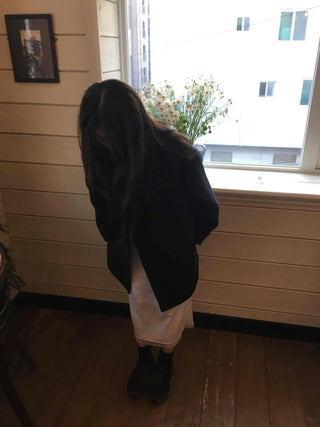 Minimal Loose Fit Single Belted Short Coat