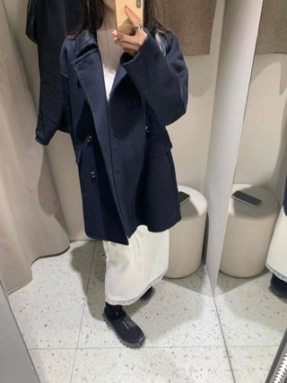 Minimal Loose Fit Single Belted Short Coat