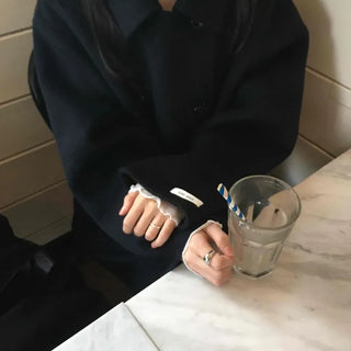 Minimal Loose Fit Single Belted Short Coat