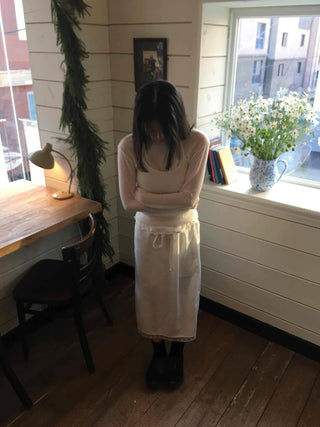 Vintage Washed Pocket Denim Long Skirt
