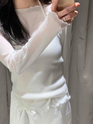 Mellow Frill Neck Slim Fit Inner Long Sleeve T-shirt