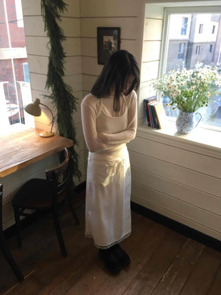 Mellow Frill Neck Slim Fit Inner Long Sleeve T-shirt