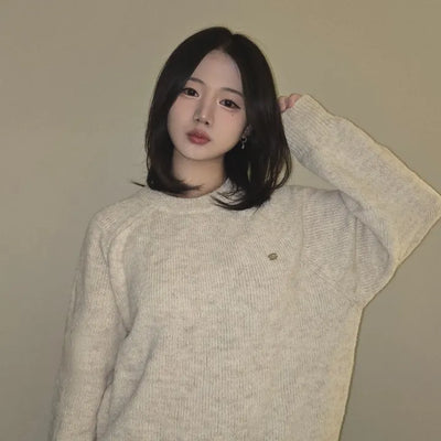 Wide Sleeve Side Slit Long Knit
