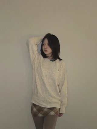 Wide Sleeve Side Slit Long Knit