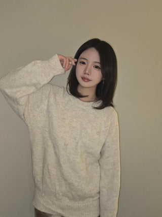 Wide Sleeve Side Slit Long Knit