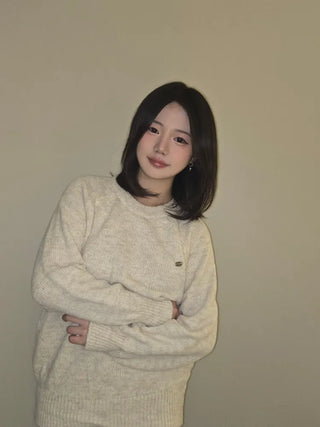 Wide Sleeve Side Slit Long Knit