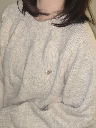 Wide Sleeve Side Slit Long Knit