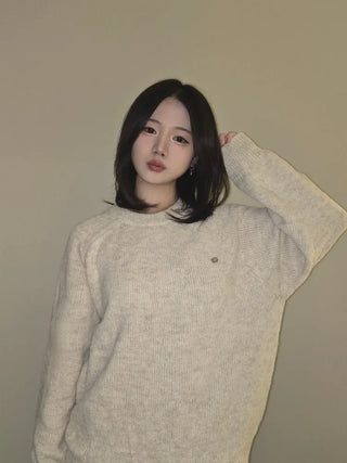 Wide Sleeve Side Slit Long Knit