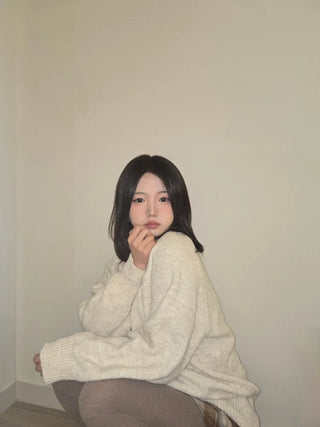 Wide Sleeve Side Slit Long Knit