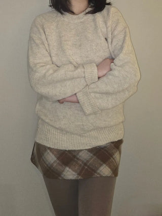 Wide Sleeve Side Slit Long Knit