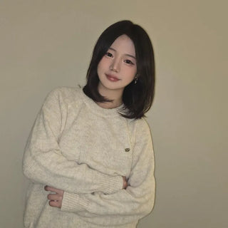 Wide Sleeve Side Slit Long Knit