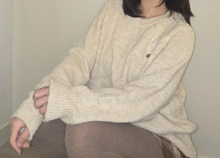 Wide Sleeve Side Slit Long Knit