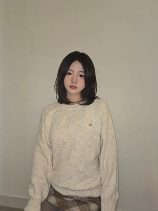 Wide Sleeve Side Slit Long Knit