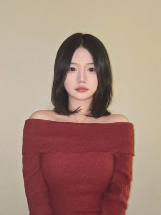 Romantic Foldover Wide Neck Slim Fit Long Sleeve T-shirt